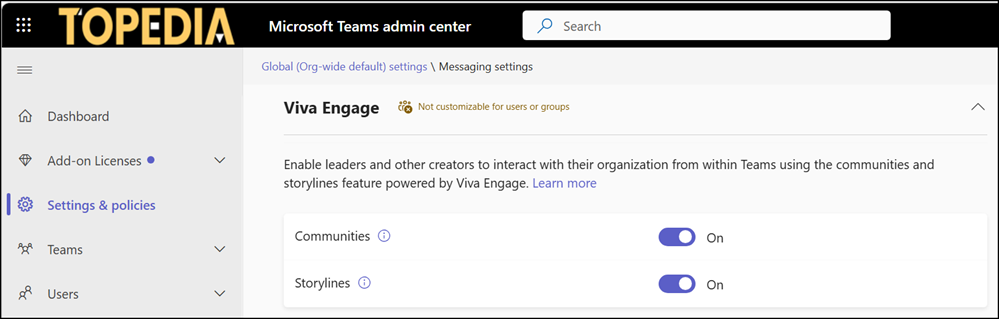New Viva Engage setting in Teams Messaging policy