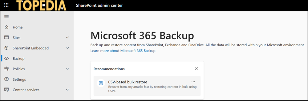 The new location in the SharePoint admin center