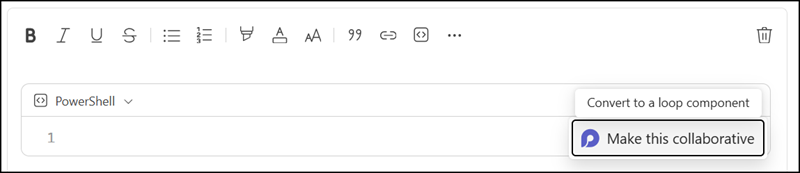 Convert a code block into a Loop component