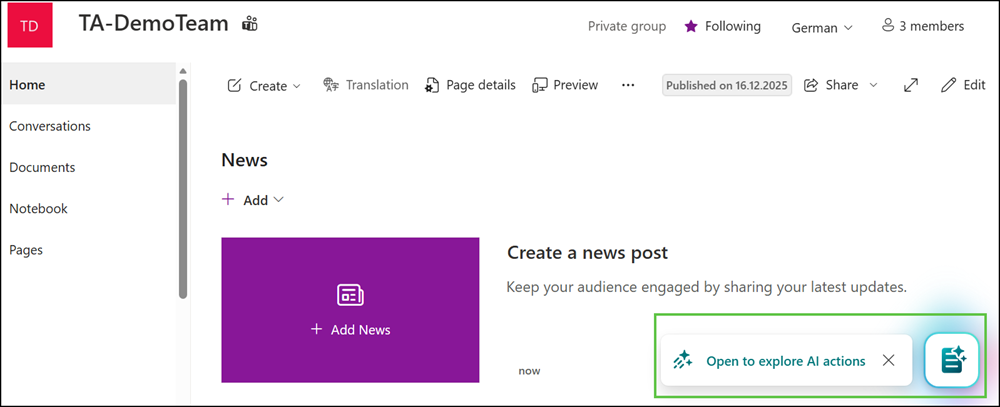 This was AI in SharePoint (formerly SharePoint Knowledge Agent)