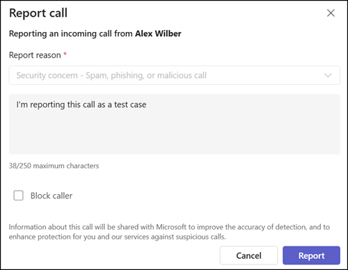 Provide a short reporting reason