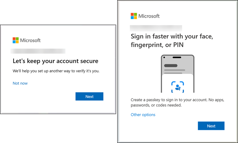 Entra ID registration campaign with a passkey profile