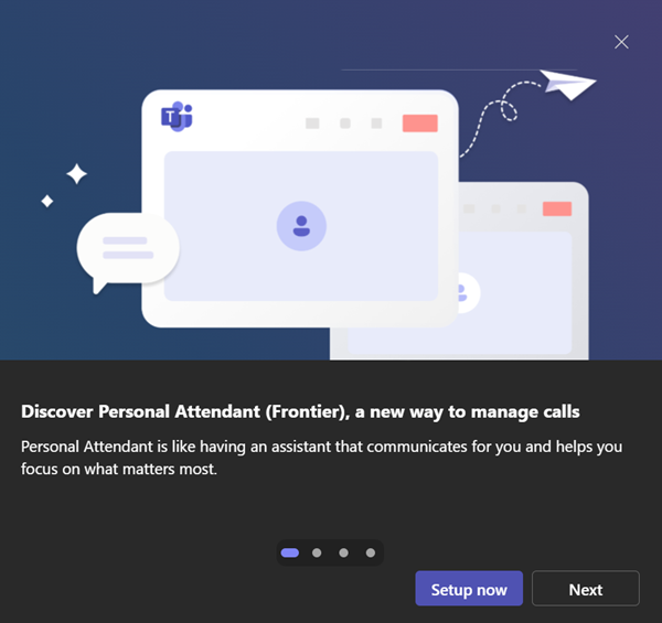 Users in the Copilot Frontier program with a Teams desktop client set to English will see this message