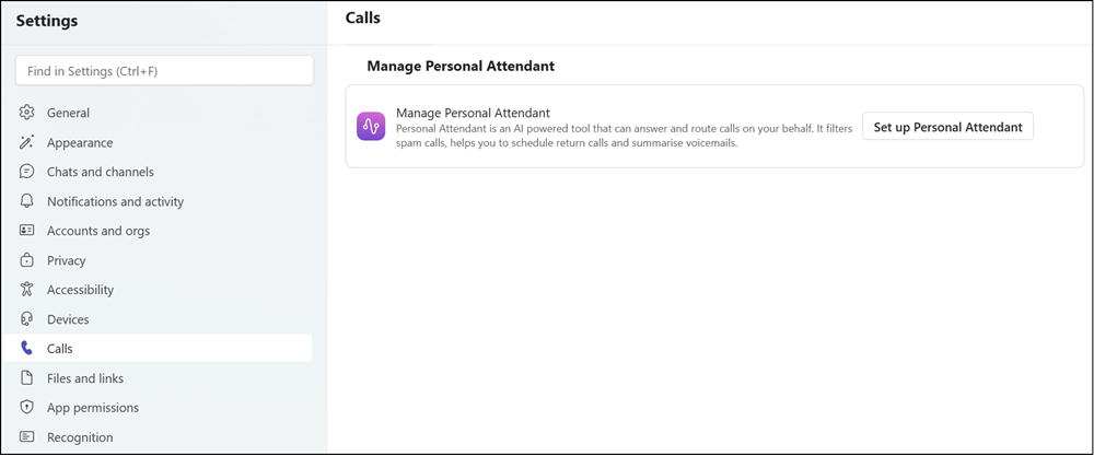 Enable or disable the Personal Attendant agent (it's disabled by default)