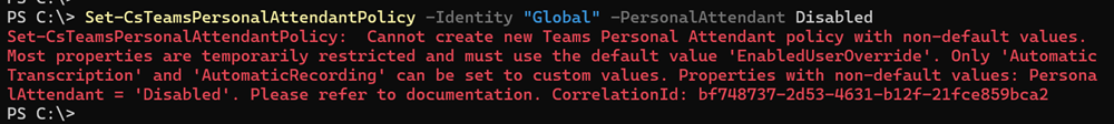 Some settings are restricted in the early preview