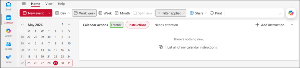 Agentic calendar capabilities configuration in Copilot for Outlook