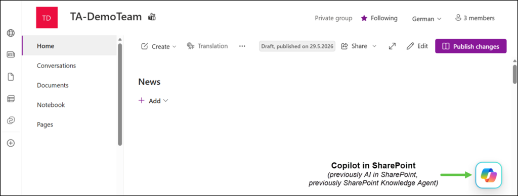 This was AI in SharePoint (formerly SharePoint Knowledge Agent)