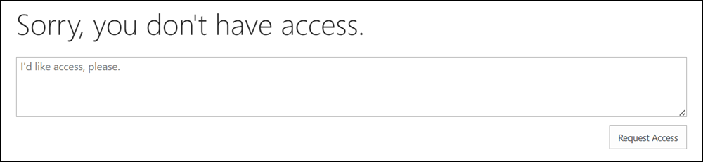 The old Access Request page in SharePoint