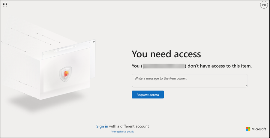 Updated Access Request page