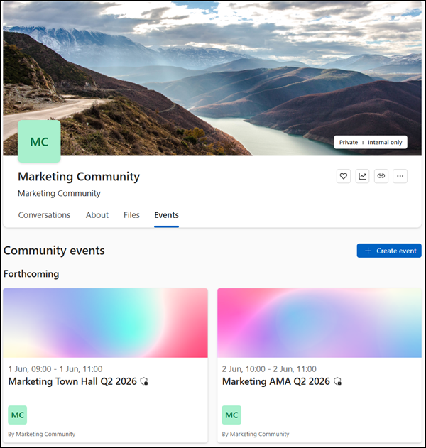 Schedule a new community event