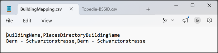 Map building names to the Places directory buildings