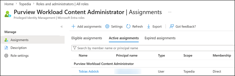 One of the three new roles: Purview Workload Content Administrator