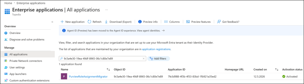 PurviewRoleAssignmentMigrator service principal