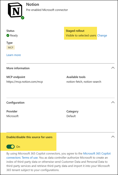 Enable a federated connector for selected users