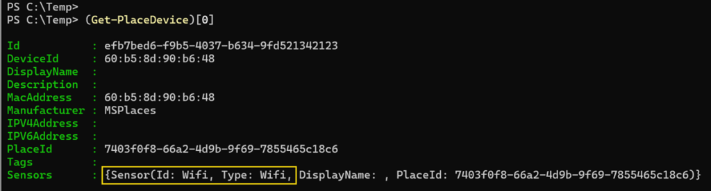 All WLAN devices have the type "Wifi"