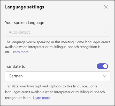 Auto-detect spoken language