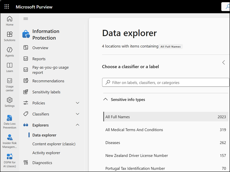 Data Explorer and Content Explorer (classic) in Microsoft Purview