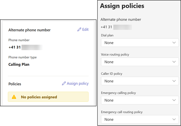 Phone policy assignments are missing