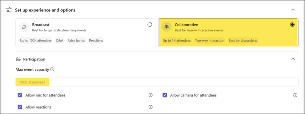 Schedule a Collaborative event in the new Events app