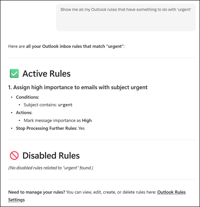 List your Outlook rules
