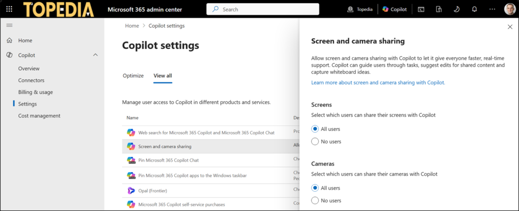 Control Copilot Vision for your Copilot Premium users