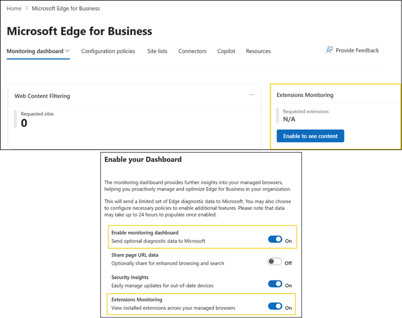 Enable Edge Extension Monitoring
