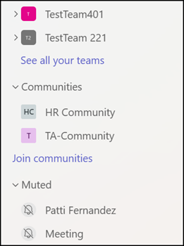 New section to list all muted chats, enabled by default
