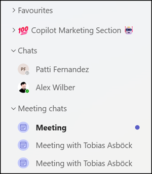 New section to list all meeting chats, disabled by default
