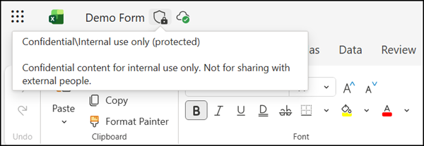 Sensitivity labels will also be inherited by Excel files