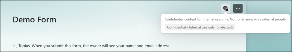 Sensitivity label on the form