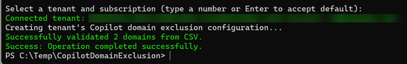 Uploading the domain exclusions list