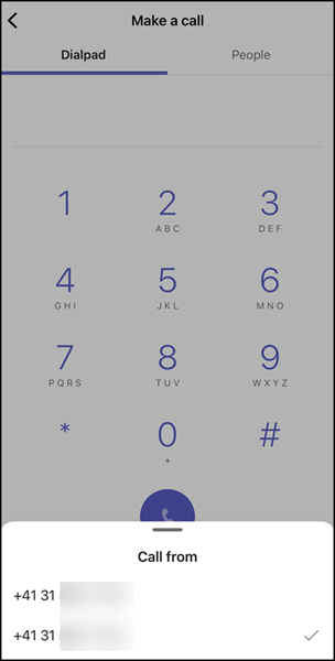 Multi-line support for outbound calls on Teams Mobile