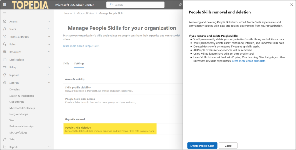 Permanently remove People Skills data from a tenant