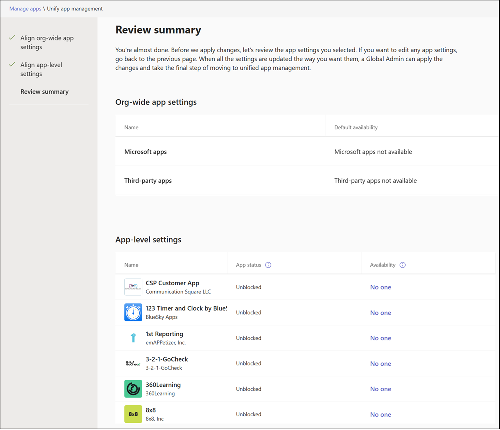 Step 3: Review the transition