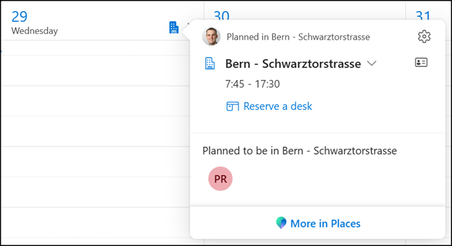This work location setup will be overwritten by Outlook Mobile