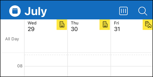 Update the work location in Outlook Mobile