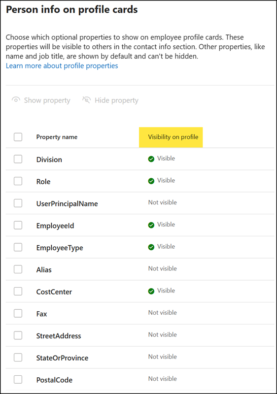 Currently, the visibility is "Not visible" by default