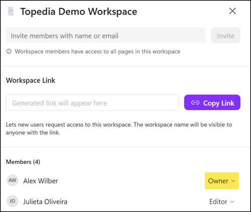 The user must be an owner of the destination workspace
