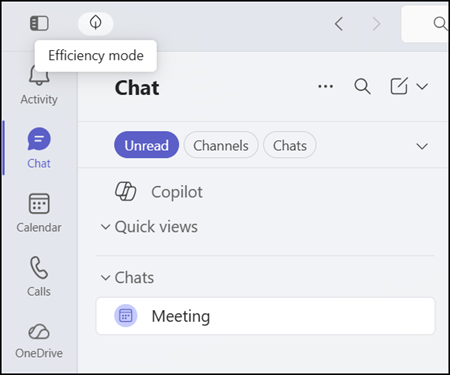 Efficiency Mode is now active