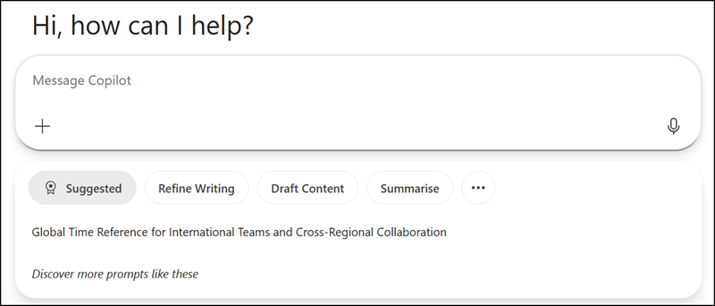 Suggested prompts from the organization (up to 4 are supported)