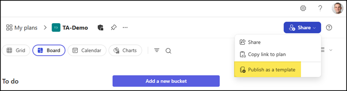 Save the Planner plan as a template