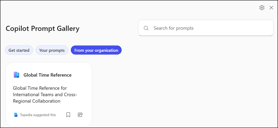 All organizational prompts in the Prompt Gallery