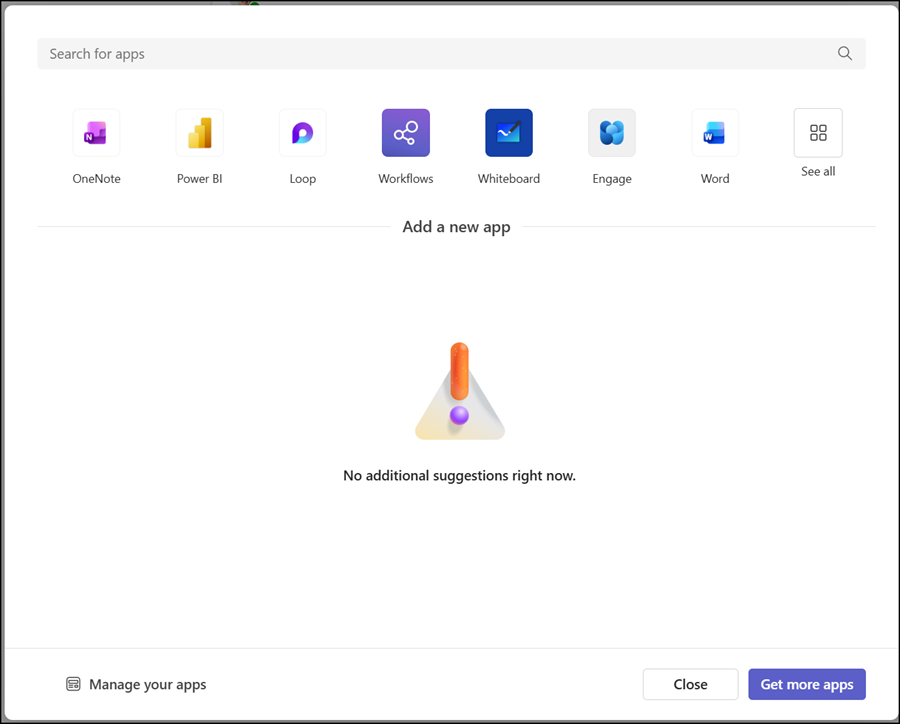 Teams apps were not yet supported in Private channels as of January 2026