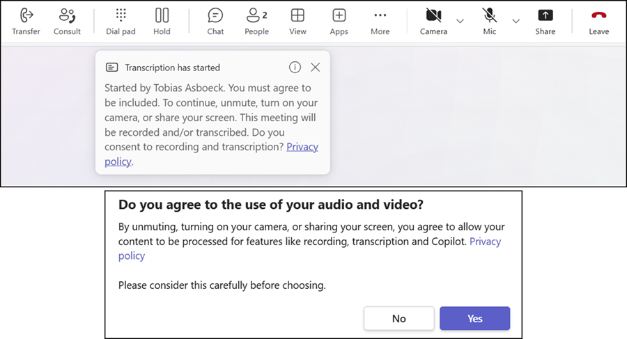 Teams Phone now supports customized consent notifications