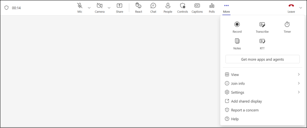 Redesigned meeting controls