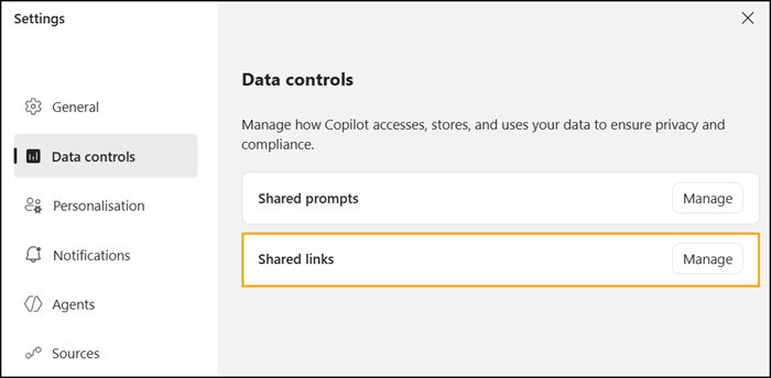 Find and manage session and response sharing links