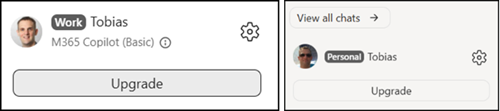 Work and personal Microsoft accounts in one Copilot app