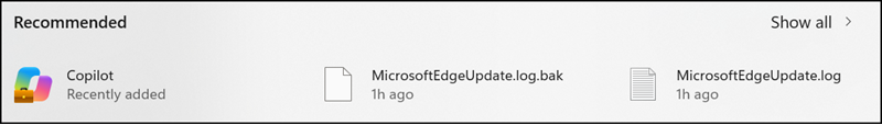 The new Copilot app is listed as recently added