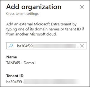 Temporarily paste it into a new organization in the cross-tenant access settings