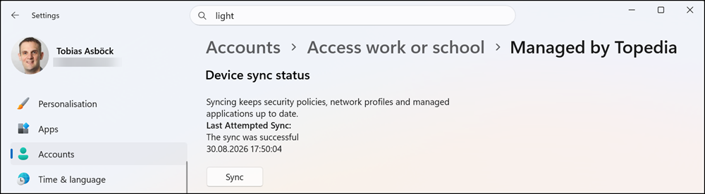 Force a device sync